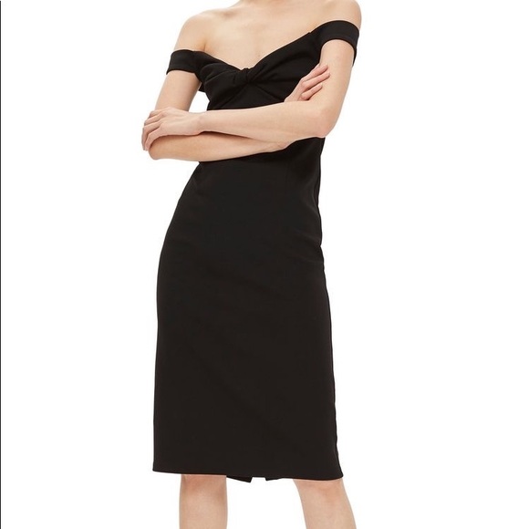 Topshop | Dresses | Stunning Topshop Twist Front Bardot Off The Shoulder  Sheath Dress | Poshmark